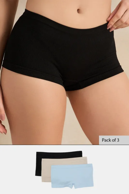 Women Assorted Boyleg Brief Set (Pack of 3) sold by Redtag