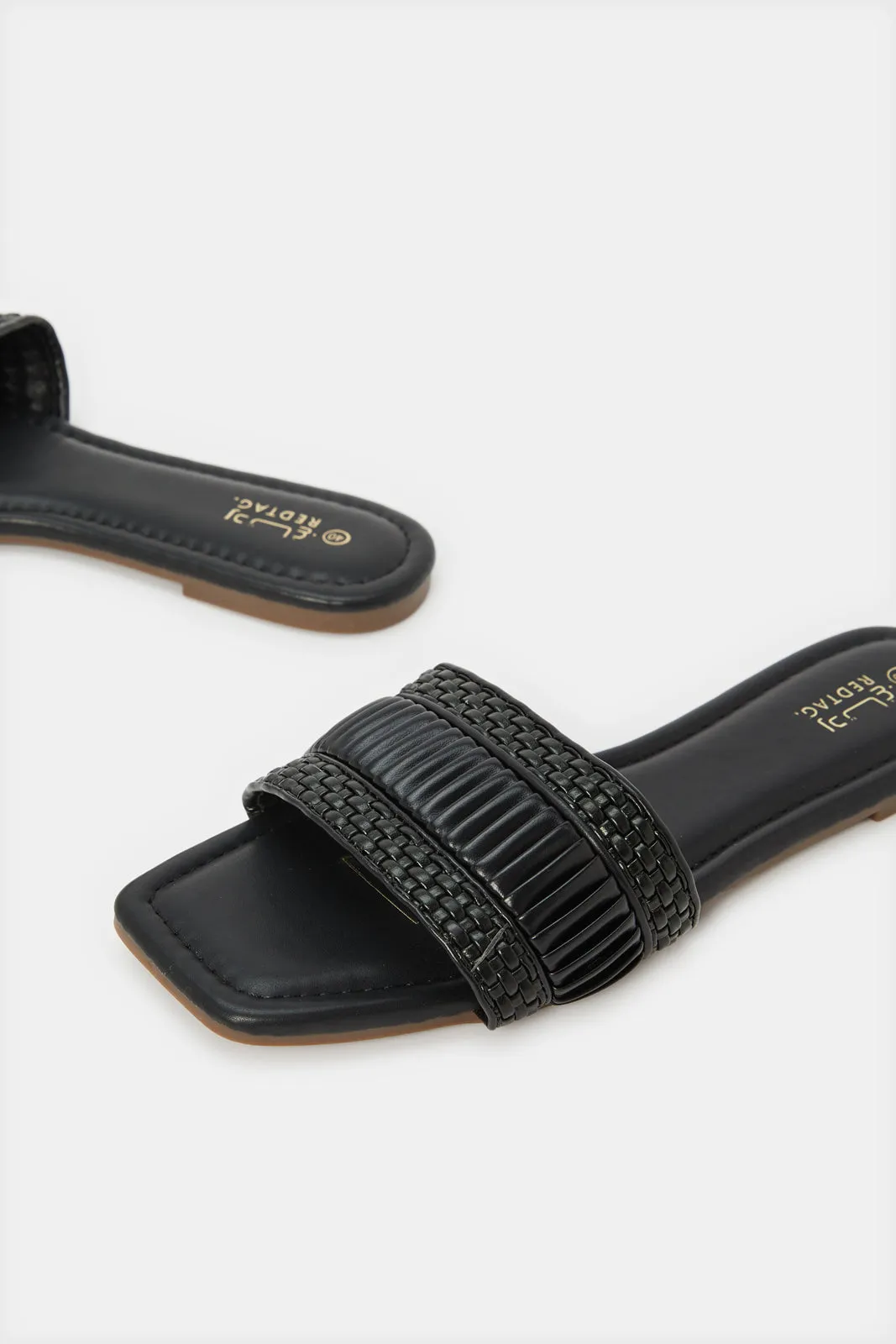 Women Black Textured Mule sold by Redtag product image thumbnail 3