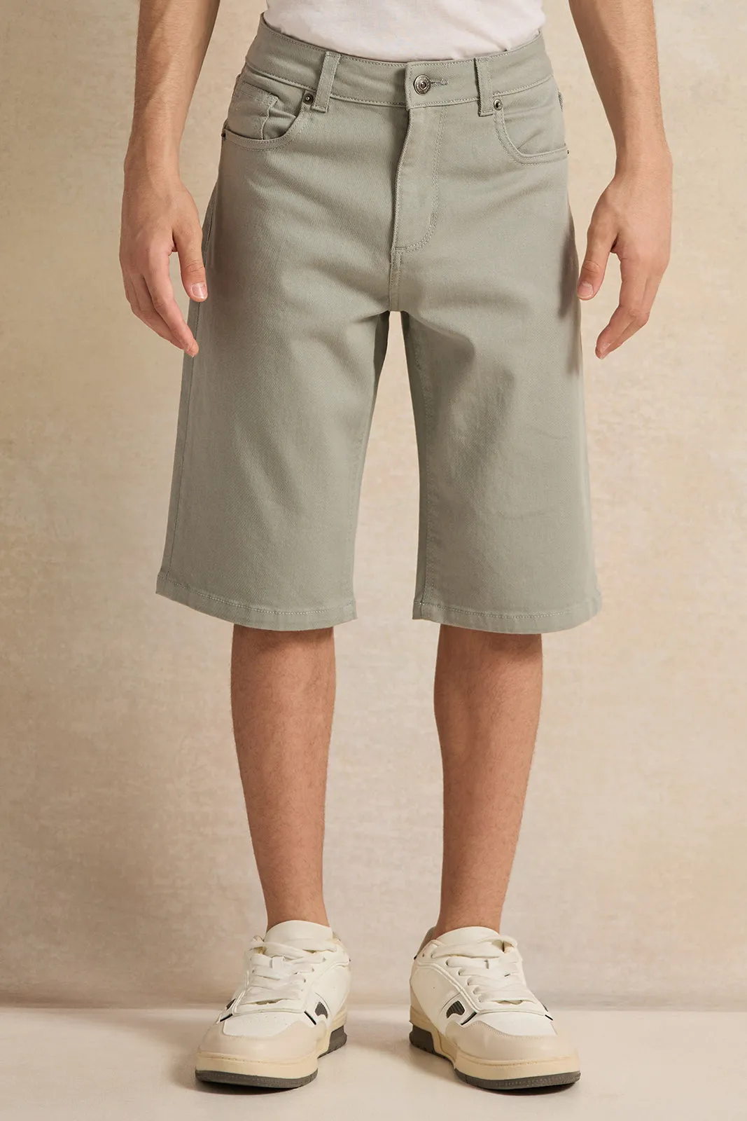 Senior Boys Grey Chino Shorts sold by Redtag