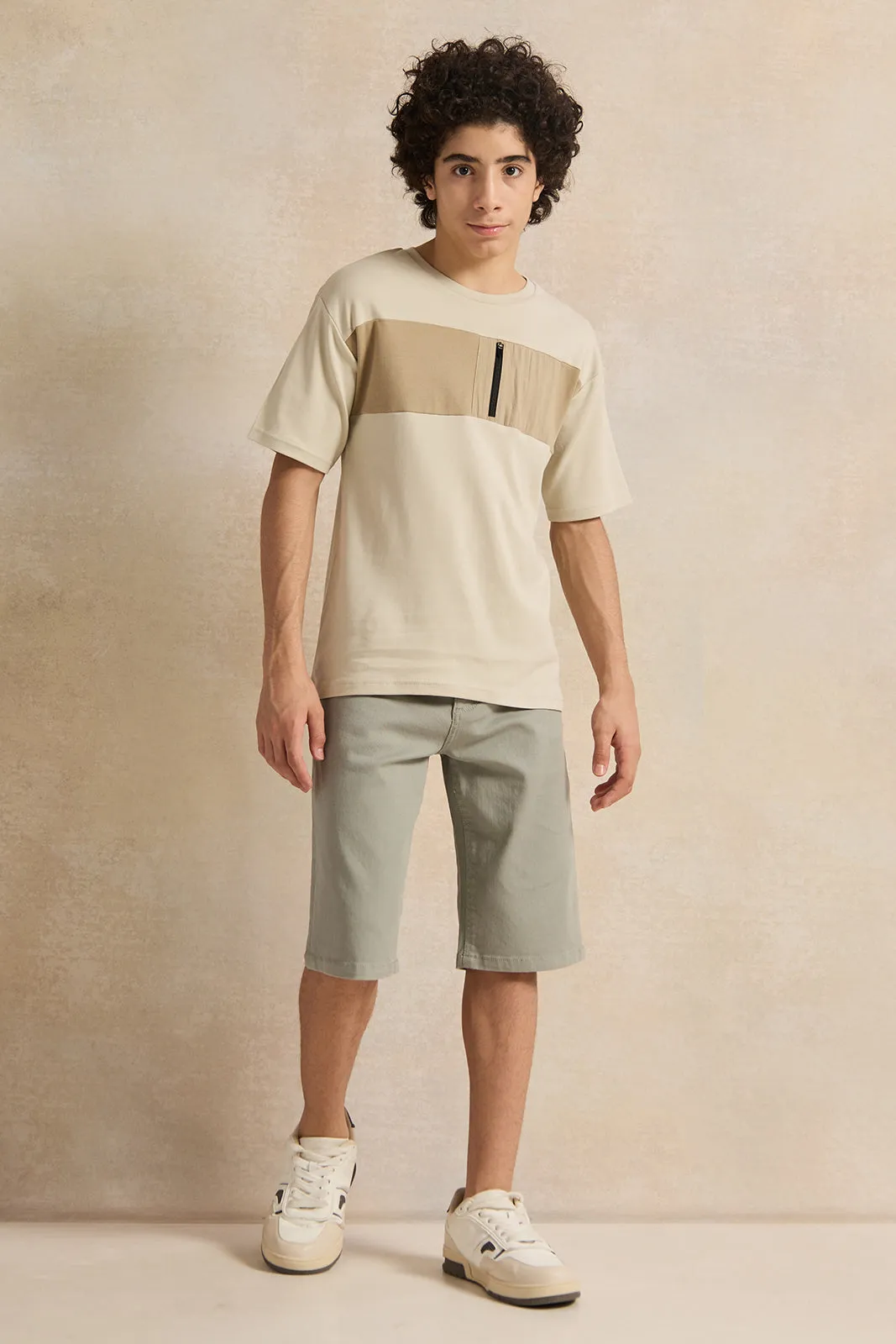 Senior Boys Grey Chino Shorts sold by Redtag product image thumbnail 2