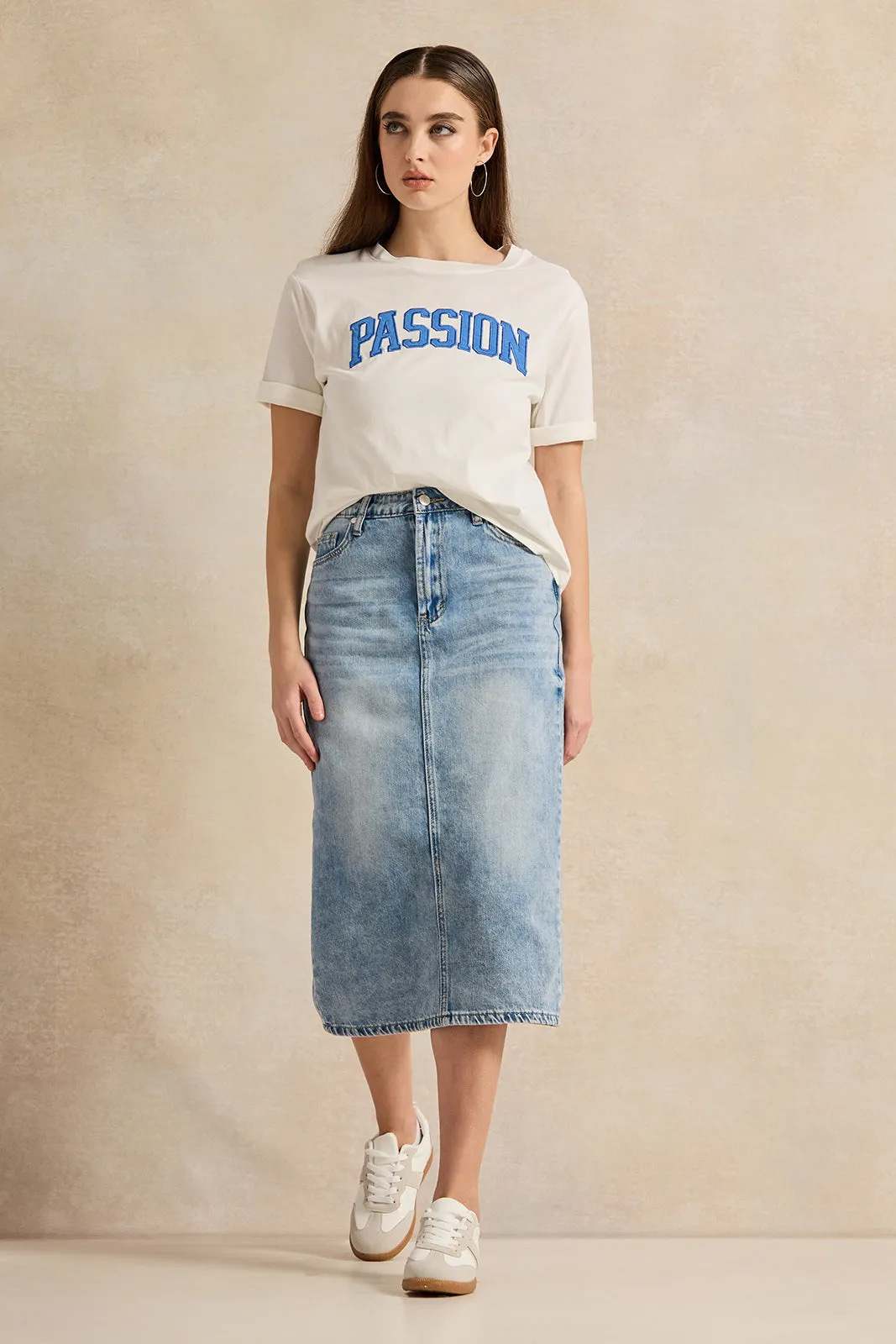 Women White Embroidered T-Shirt sold by Redtag product image thumbnail 2