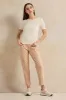 Women Cream Basic Crew Neck T-Shirt sold by Redtag
