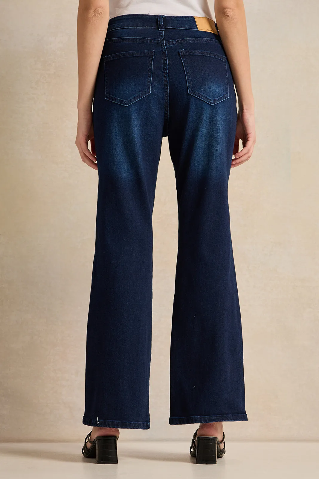 Women Navy Flare Fit Jeans sold by Redtag product image thumbnail 3