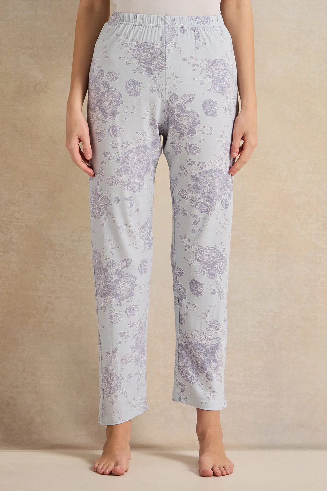 Women Blue Printed Cami Set With Lace (2 Piece) sold by Redtag product image thumbnail 3