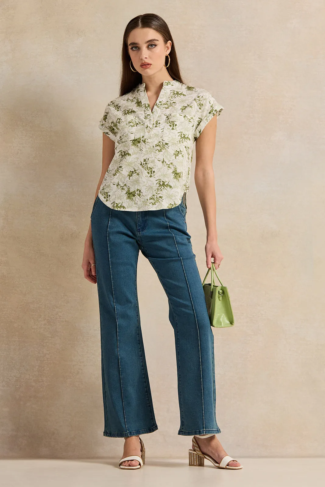 Women Green Floral Print Top sold by Redtag product image thumbnail 2