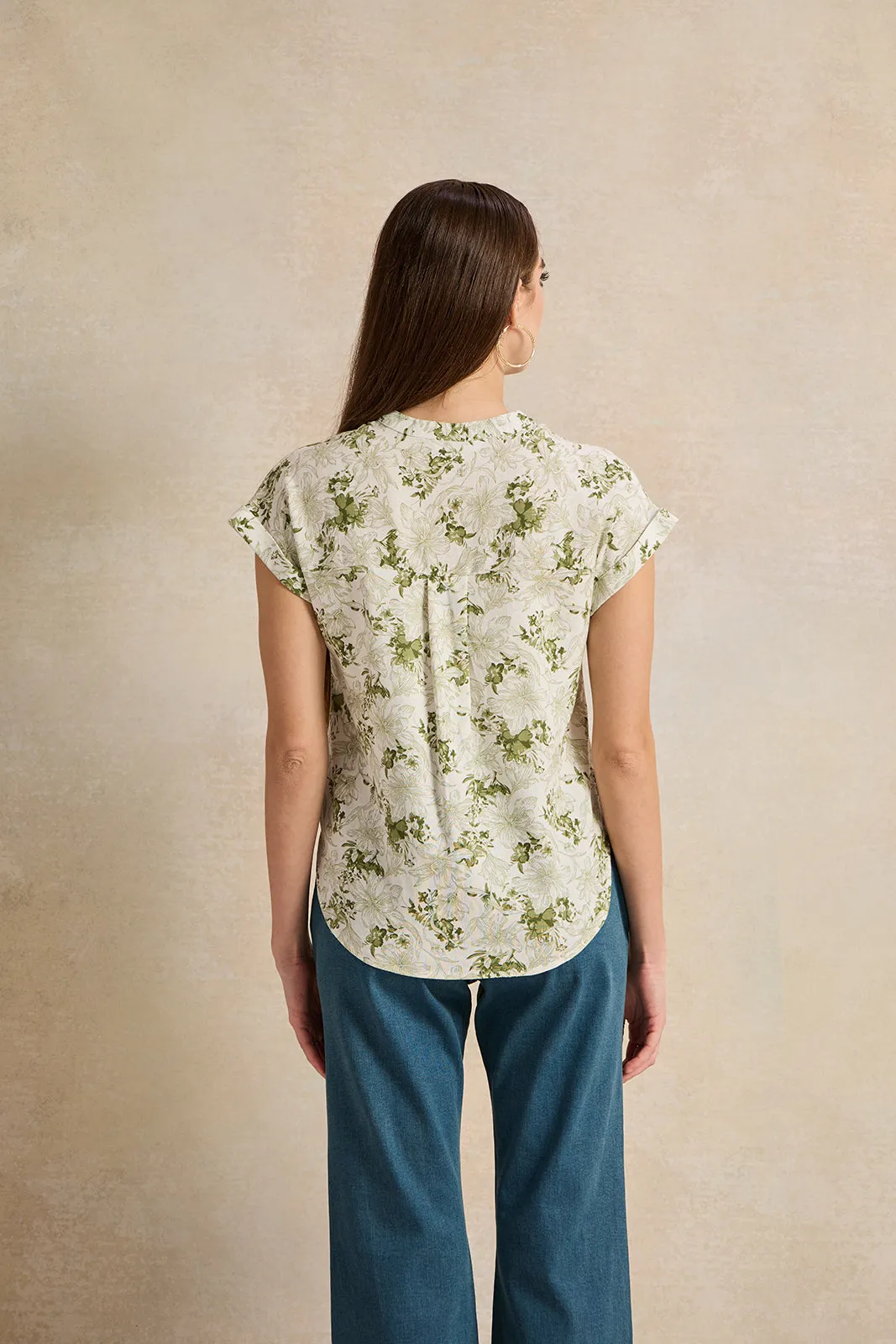 Women Green Floral Print Top sold by Redtag product image thumbnail 3