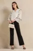 Women Ivory Contrast Edge Ruffle Blouse sold by Redtag