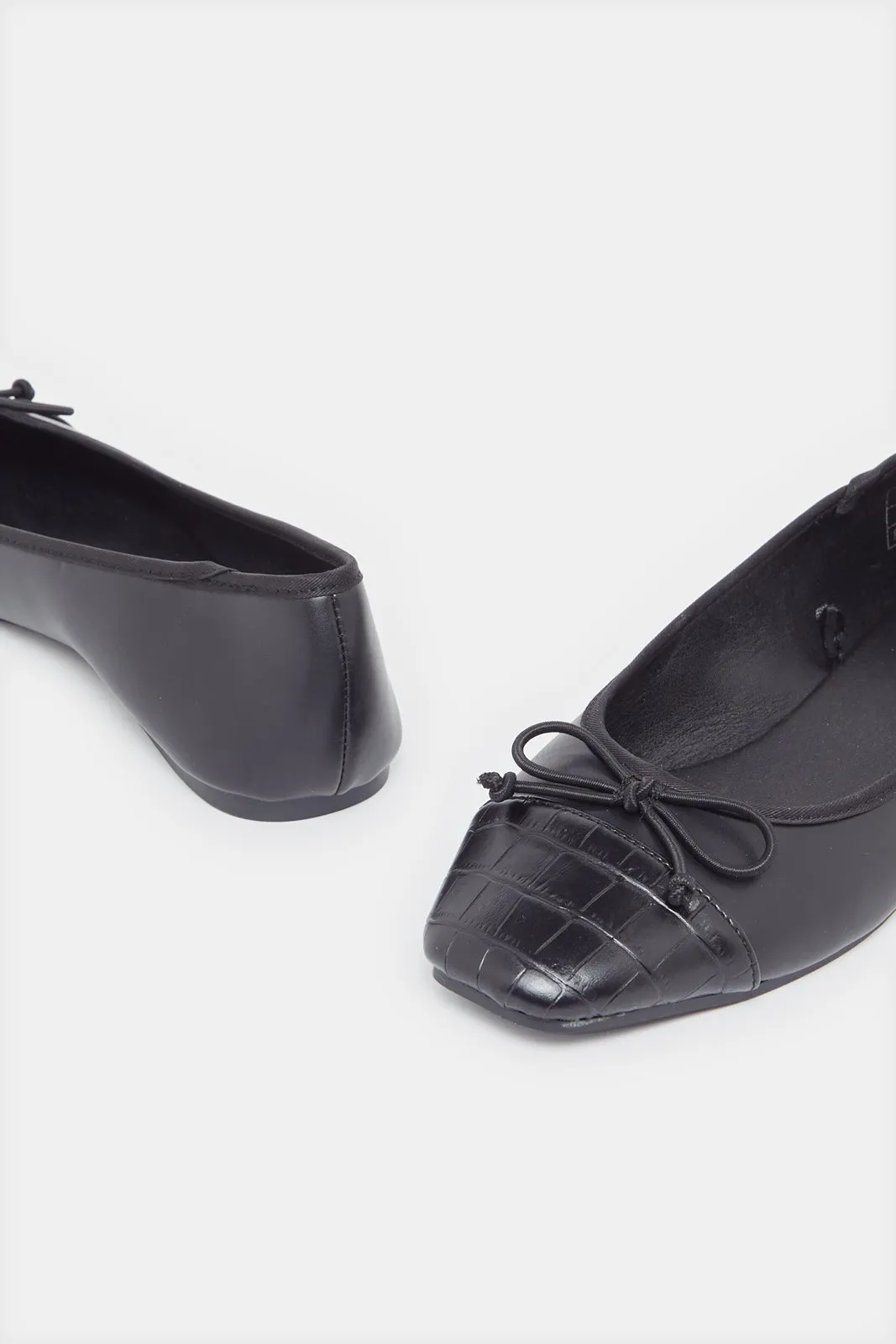 Women Black Ballerina With Bow Trim sold by Redtag product image thumbnail 4