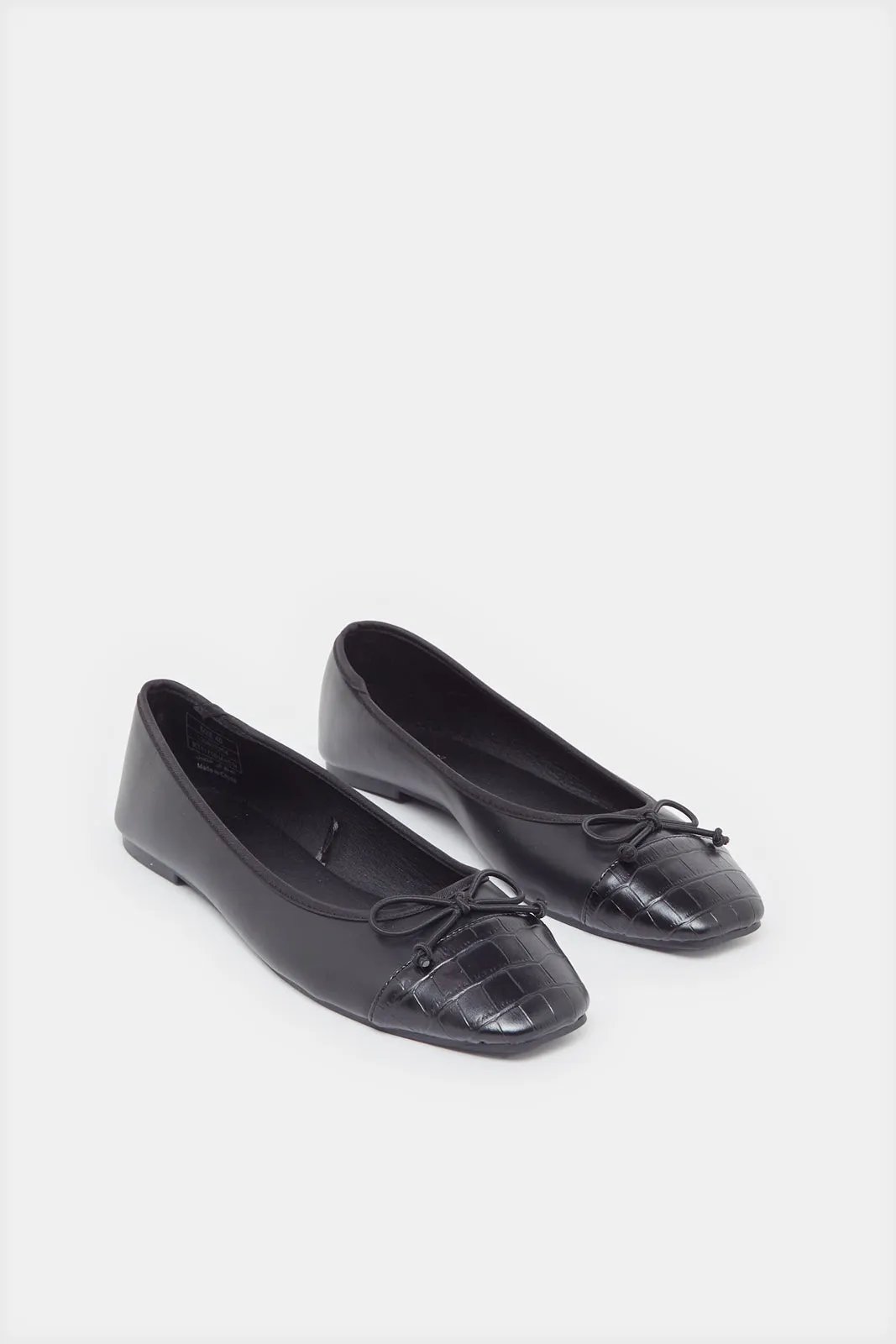 Women Black Ballerina With Bow Trim sold by Redtag product image thumbnail 2