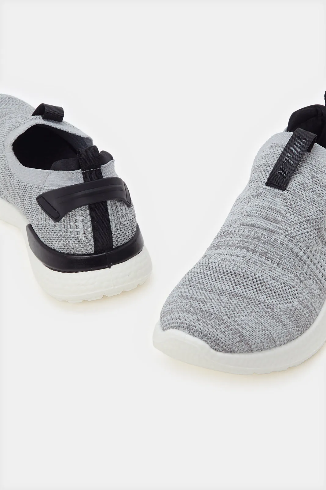 Men Grey Knitted Easy Slip-On Sneakers sold by Redtag product image thumbnail 4