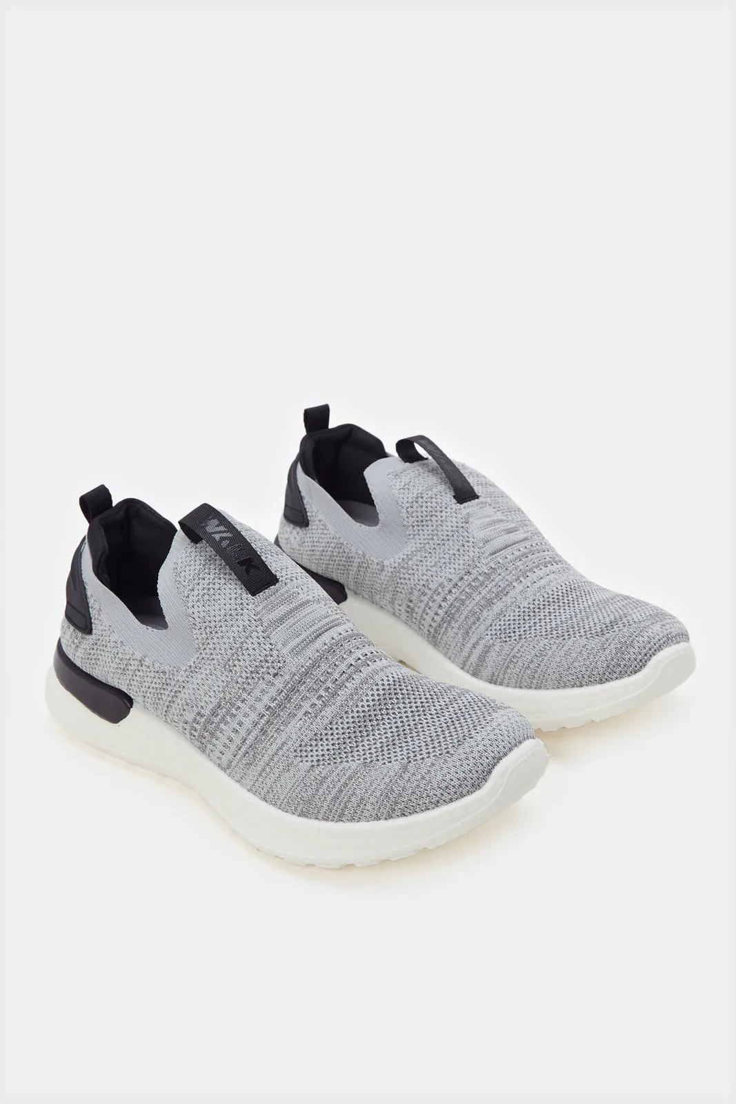 Men Grey Knitted Easy Slip-On Sneakers sold by Redtag product image thumbnail 2