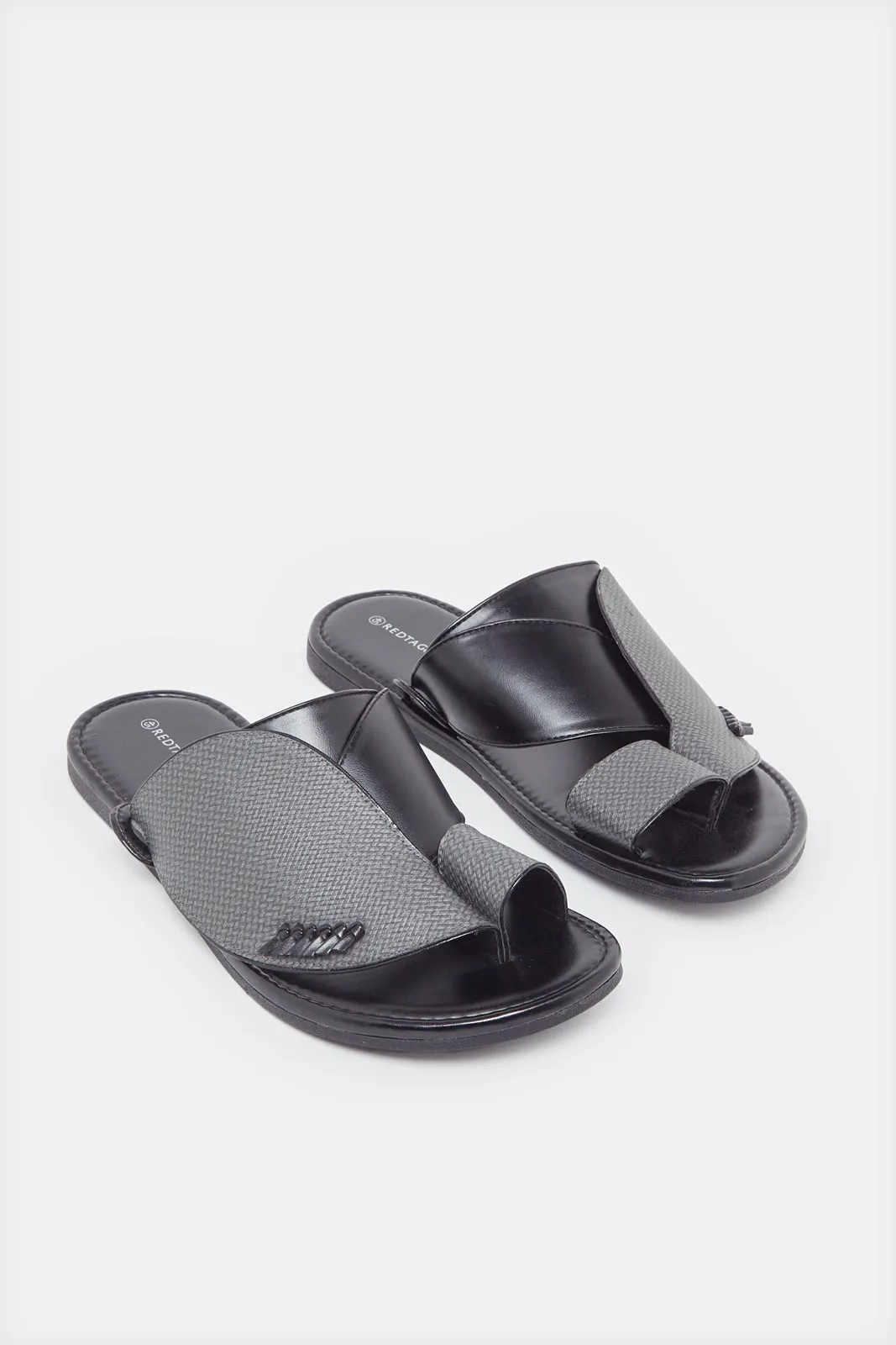 Men Grey And Black Strap Traditional Sandals sold by Redtag product image thumbnail 2