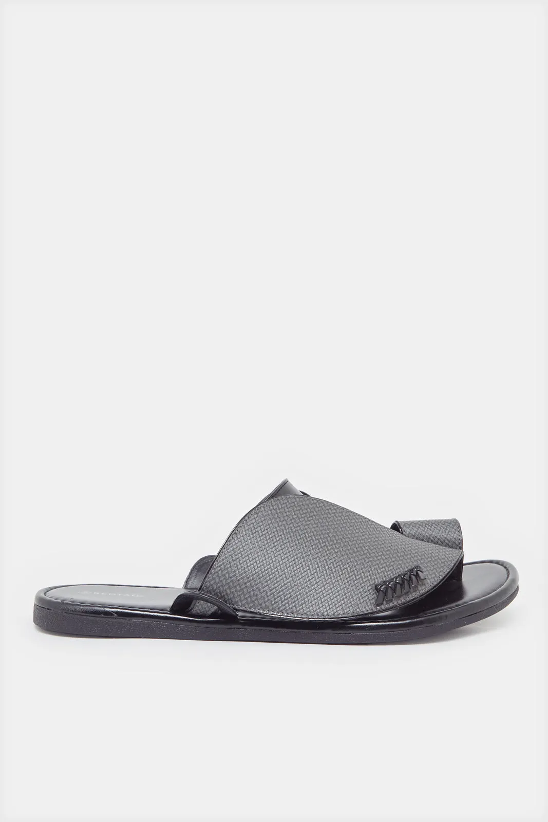 Men Grey And Black Strap Traditional Sandals sold by Redtag