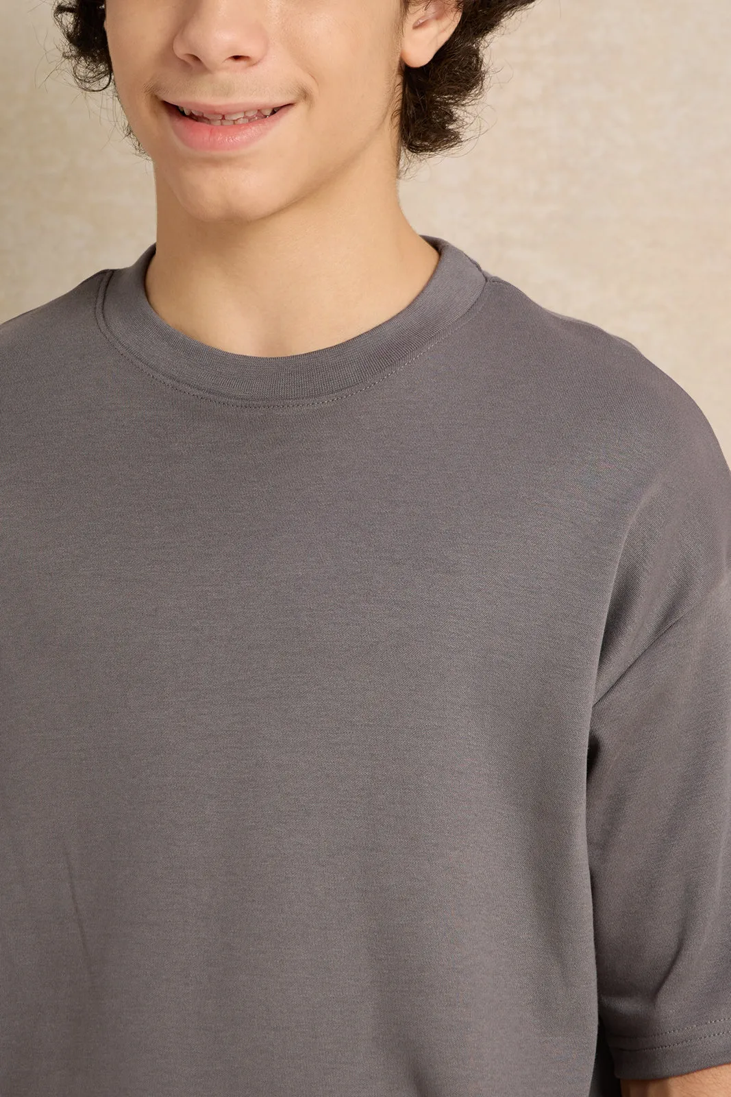 Senior Boys Grey Short Sleeve Oversize T-Shirt sold by Redtag product image thumbnail 4