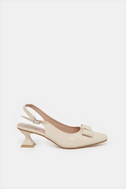 Women Pink Bow Slingback sold by Redtag