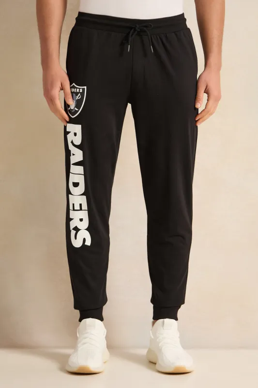 Men Black Printed Los Vegas Raiders Jogger sold by Redtag