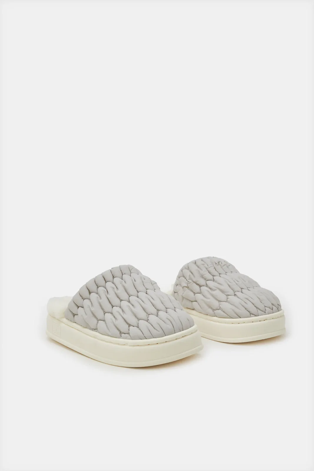 Women Grey Nylon Quilt Closed Toe sold by Redtag product image thumbnail 2