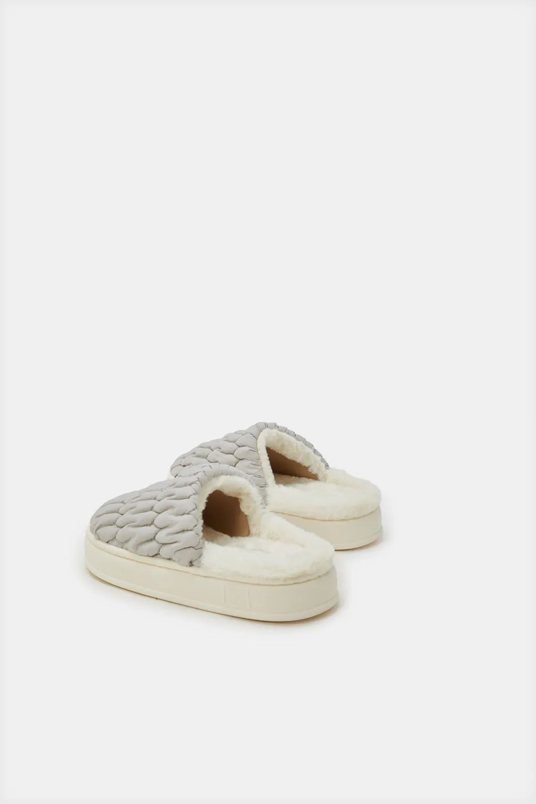 Women Grey Nylon Quilt Closed Toe sold by Redtag product image thumbnail 3