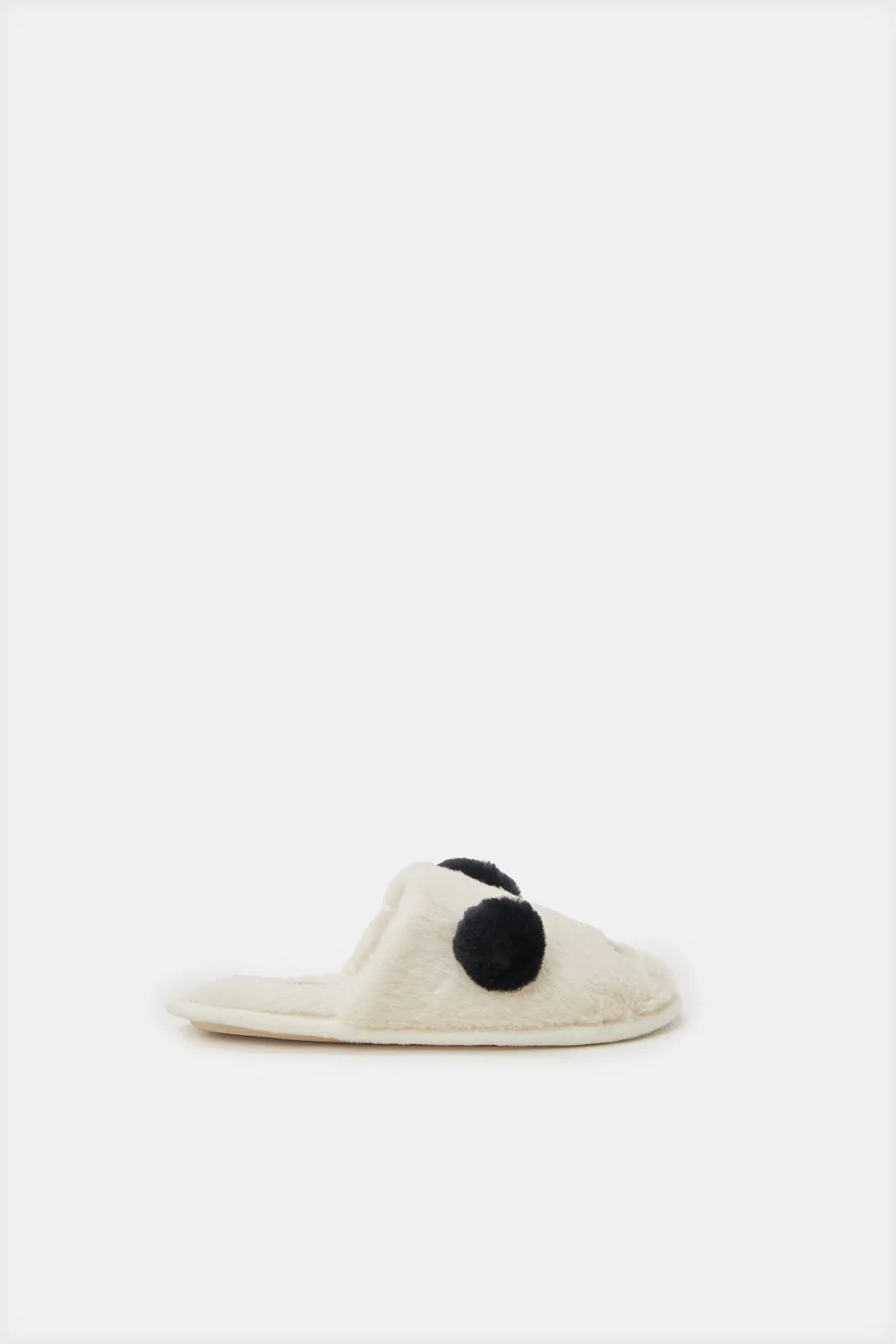Women Beige Panda Closed Toe Slippers sold by Redtag