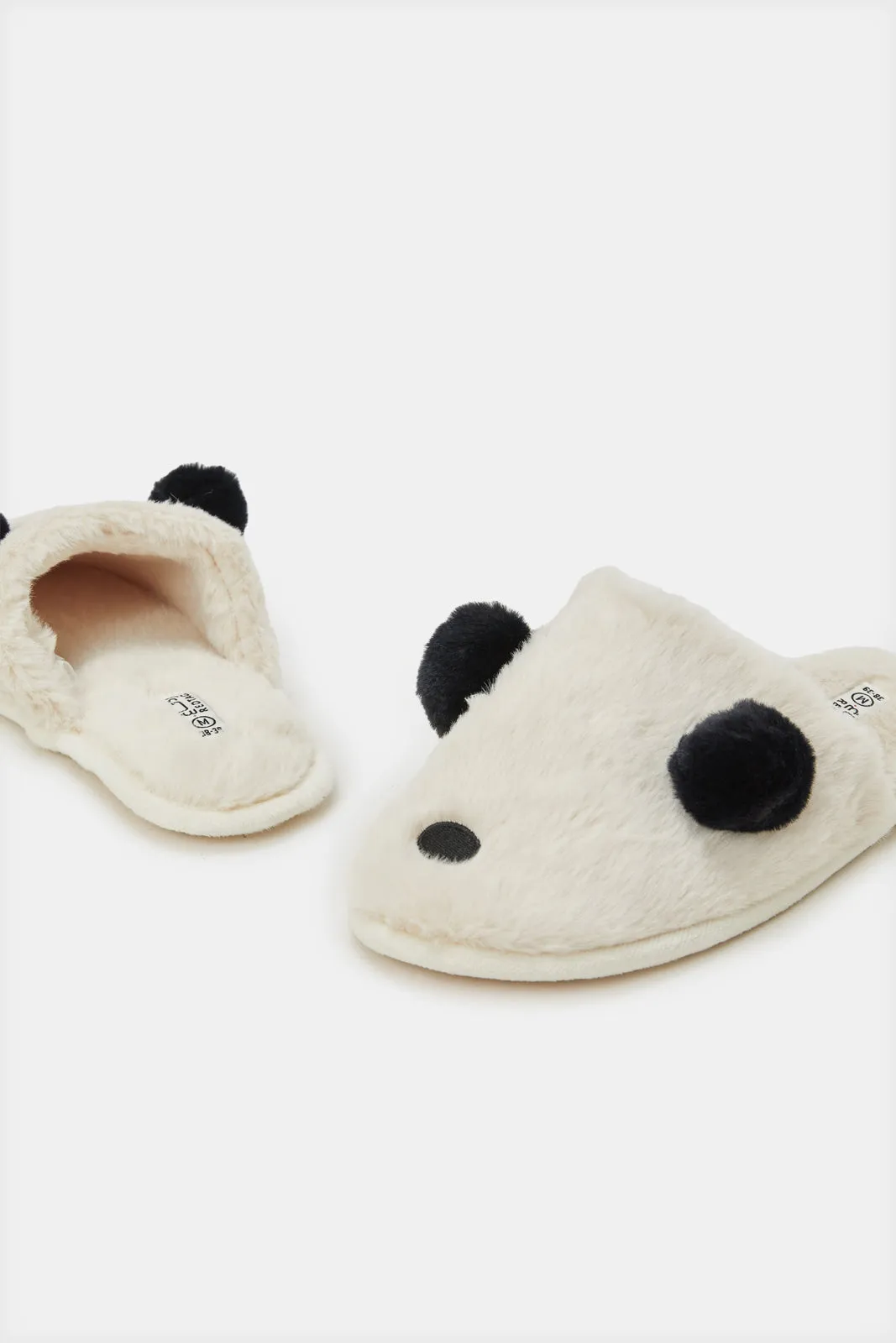 Women Beige Panda Closed Toe Slippers sold by Redtag product image thumbnail 4