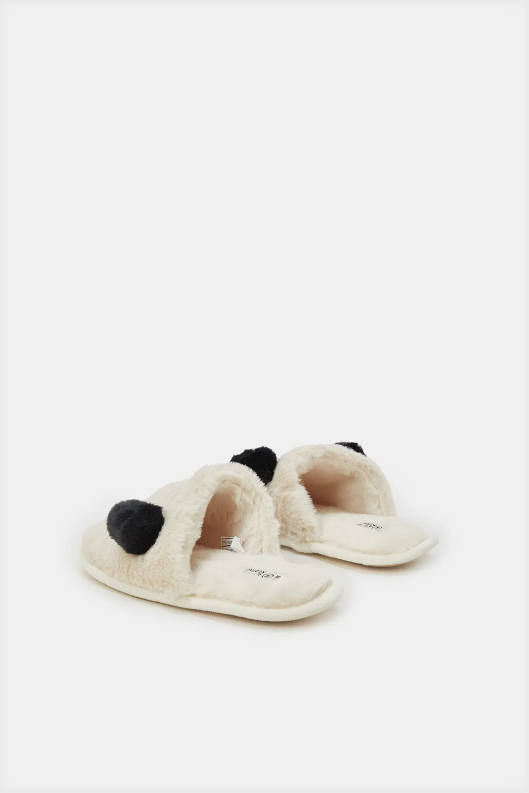 Women Beige Panda Closed Toe Slippers sold by Redtag product image thumbnail 3