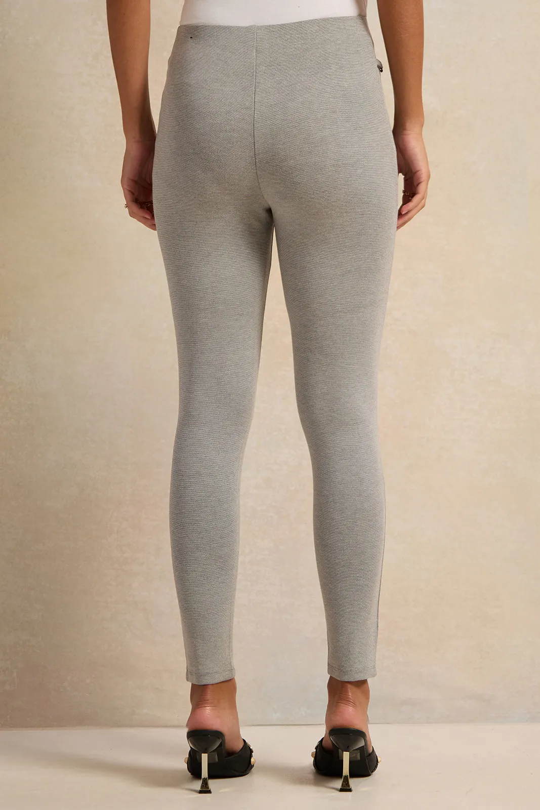 Women Grey Side Detailed Chain Leggings sold by Redtag product image thumbnail 3