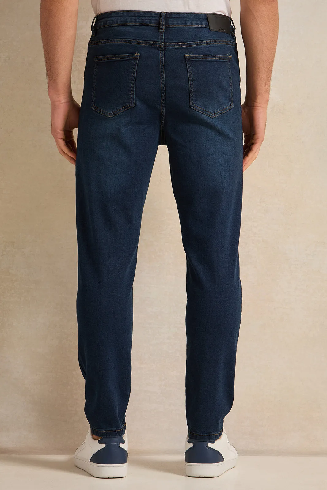 Men Navy Straight Fit Denim Jeans sold by Redtag product image thumbnail 3