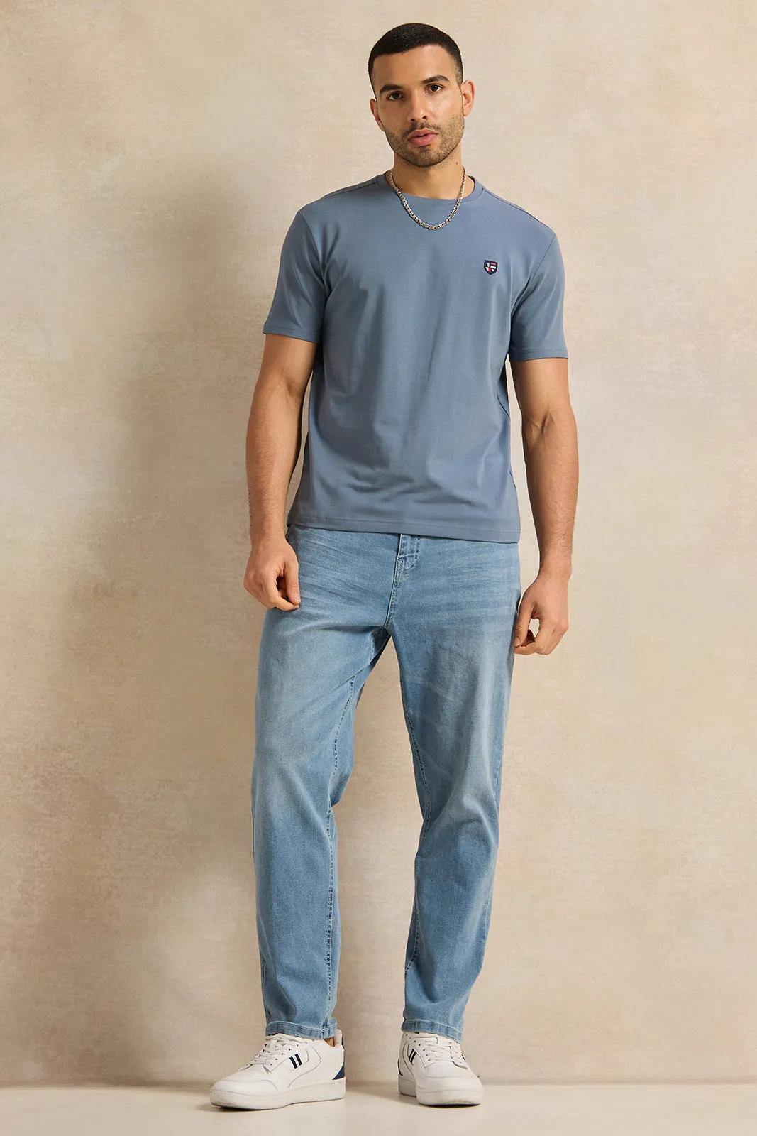 Men Blue Straight Fit Denim Jeans sold by Redtag product image thumbnail 2