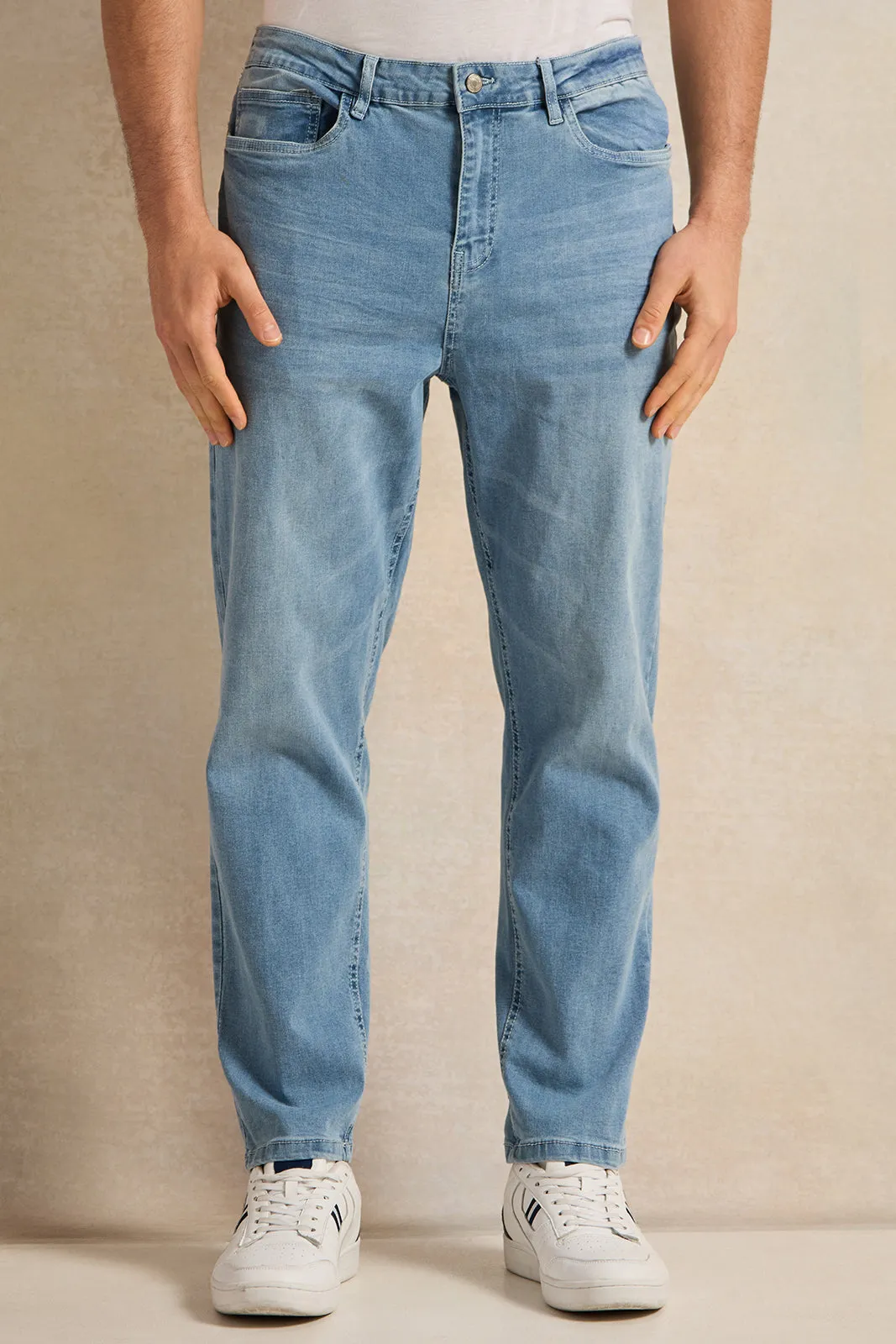 Men Blue Straight Fit Denim Jeans sold by Redtag