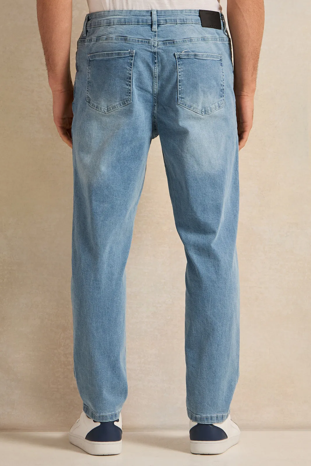 Men Blue Straight Fit Denim Jeans sold by Redtag product image thumbnail 3