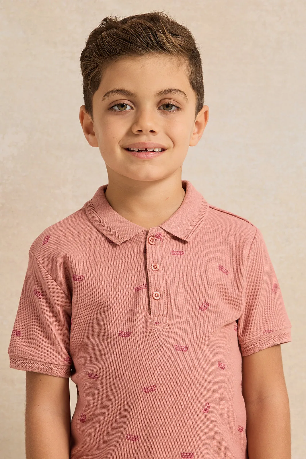 Boys Pink Polo T-Shirt sold by Redtag product image thumbnail 4