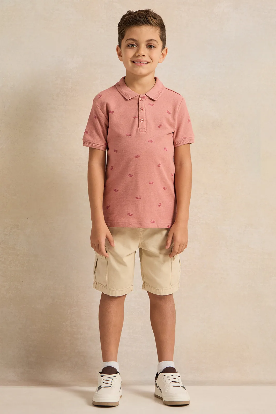 Boys Pink Polo T-Shirt sold by Redtag product image thumbnail 2