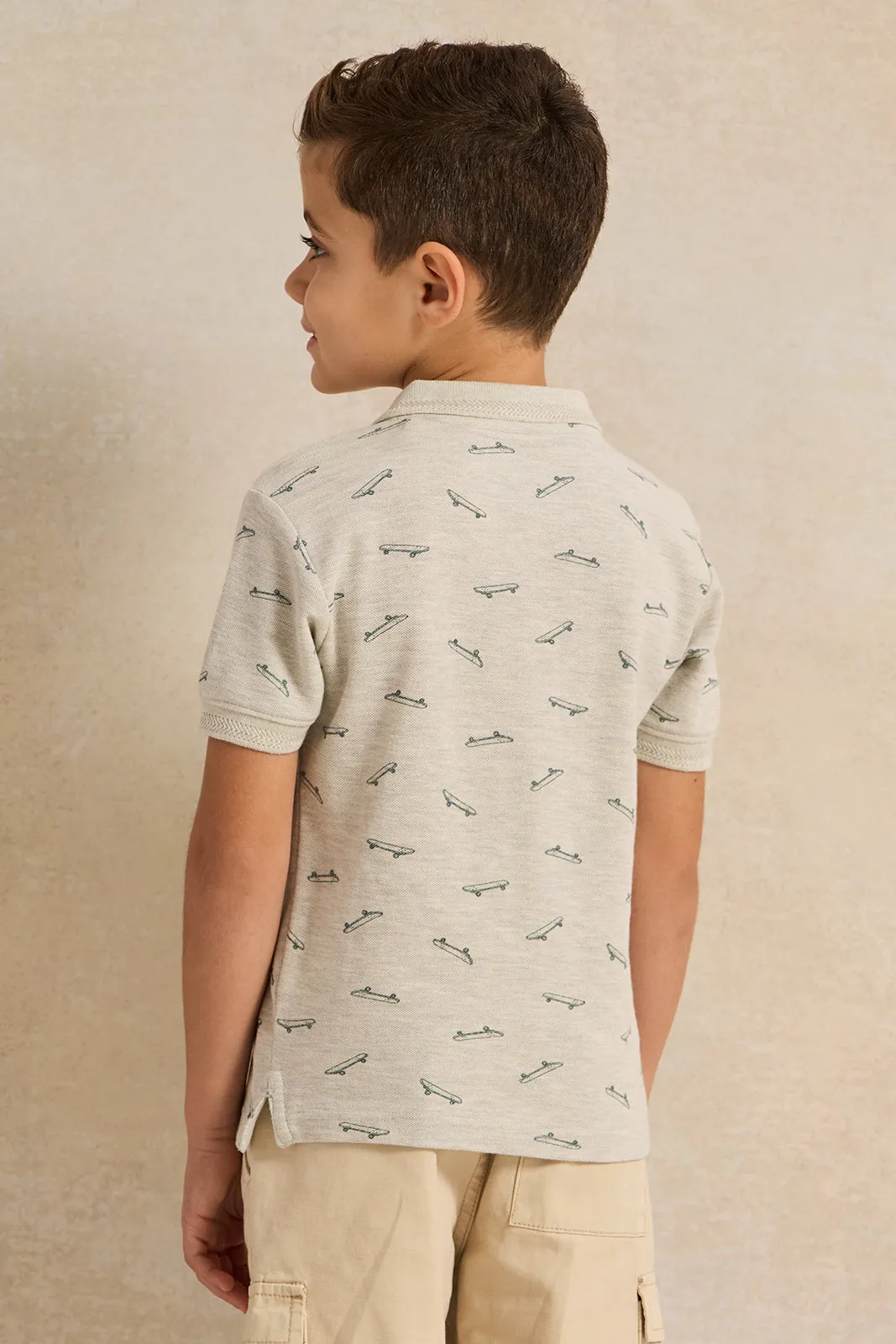 Boys Silver Polo T-Shirt sold by Redtag product image thumbnail 3