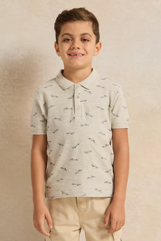 Boys Silver Polo T-Shirt sold by Redtag