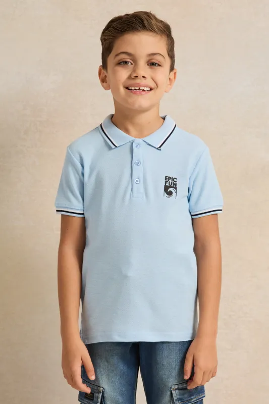 Boys Blue Polo T-Shirt sold by Redtag