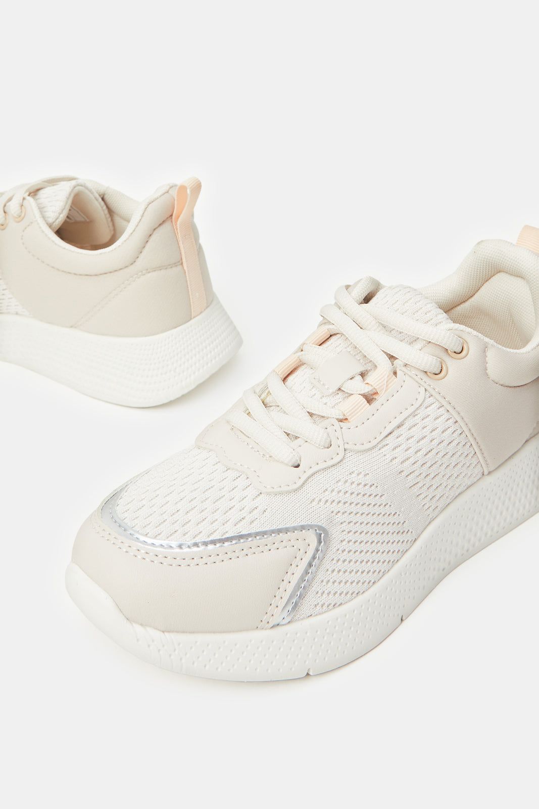 Women Beige Classic Lace Up Sneakers sold by Redtag product image thumbnail 3