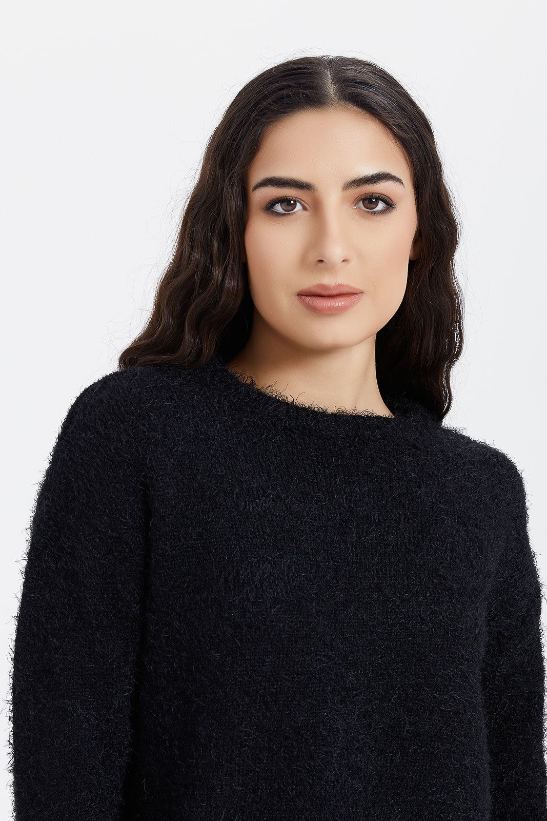 Women Black Fluffy Pullover sold by Redtag product image thumbnail 4