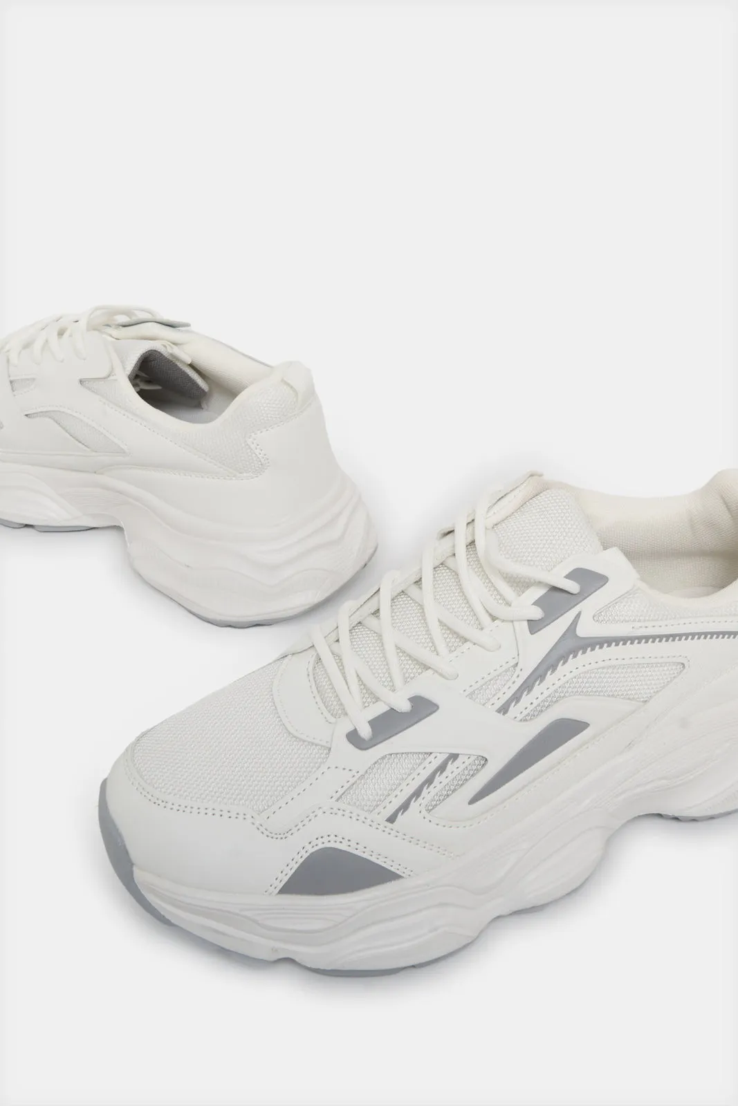 Men White Material Block Chunky Sneakers sold by Redtag product image thumbnail 3