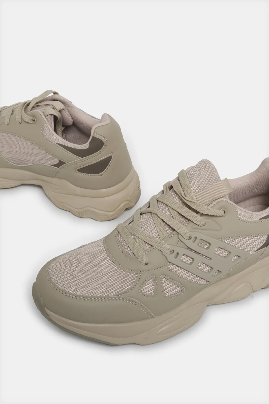 Men Taupe Rubber Chunky Sneakers sold by Redtag product image thumbnail 3