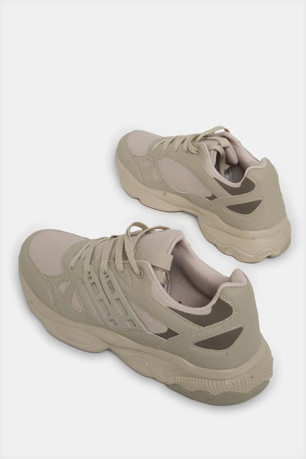 Men Taupe Rubber Chunky Sneakers sold by Redtag product image thumbnail 4