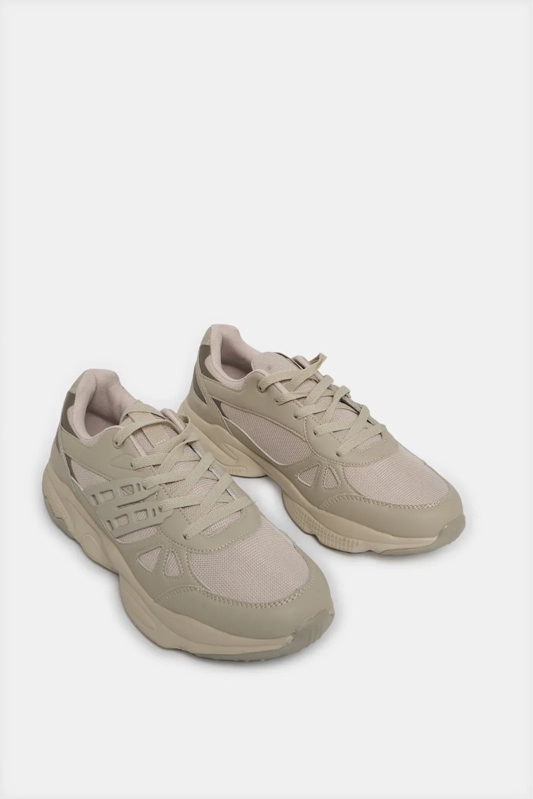 Men Taupe Rubber Chunky Sneakers sold by Redtag product image thumbnail 2