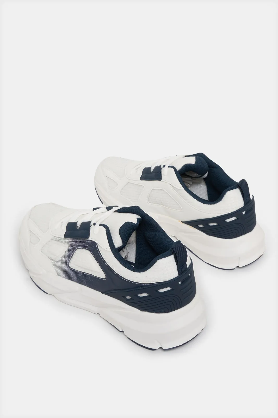 Men White Material Block Trainers sold by Redtag product image thumbnail 4