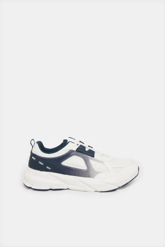 Men White Material Block Trainers sold by Redtag