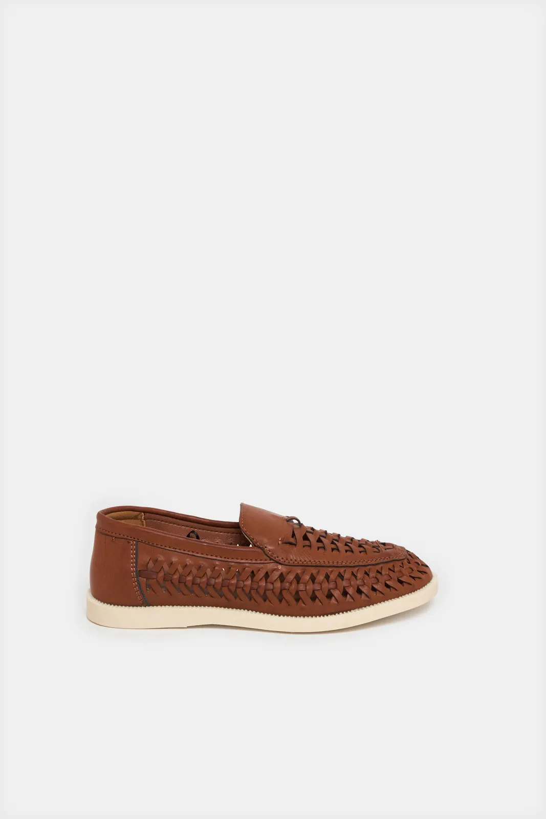 Senior Boys Brown Woven Loafers sold by Redtag