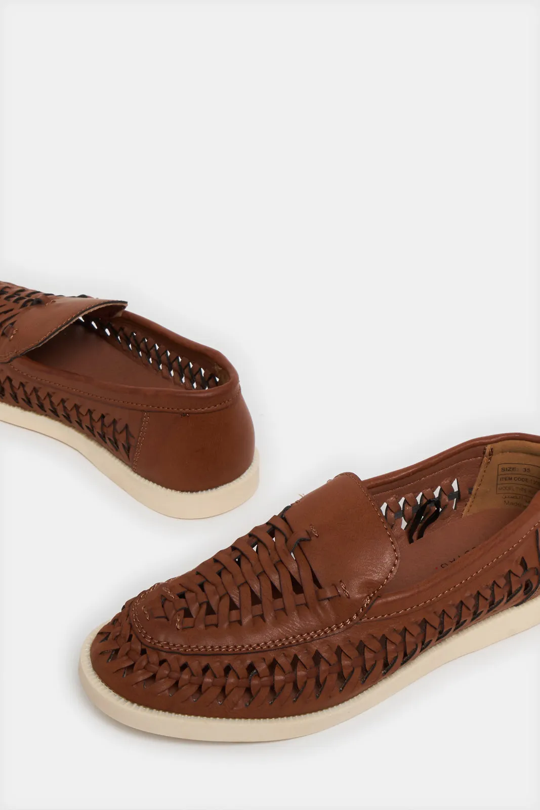 Senior Boys Brown Woven Loafers sold by Redtag product image thumbnail 3