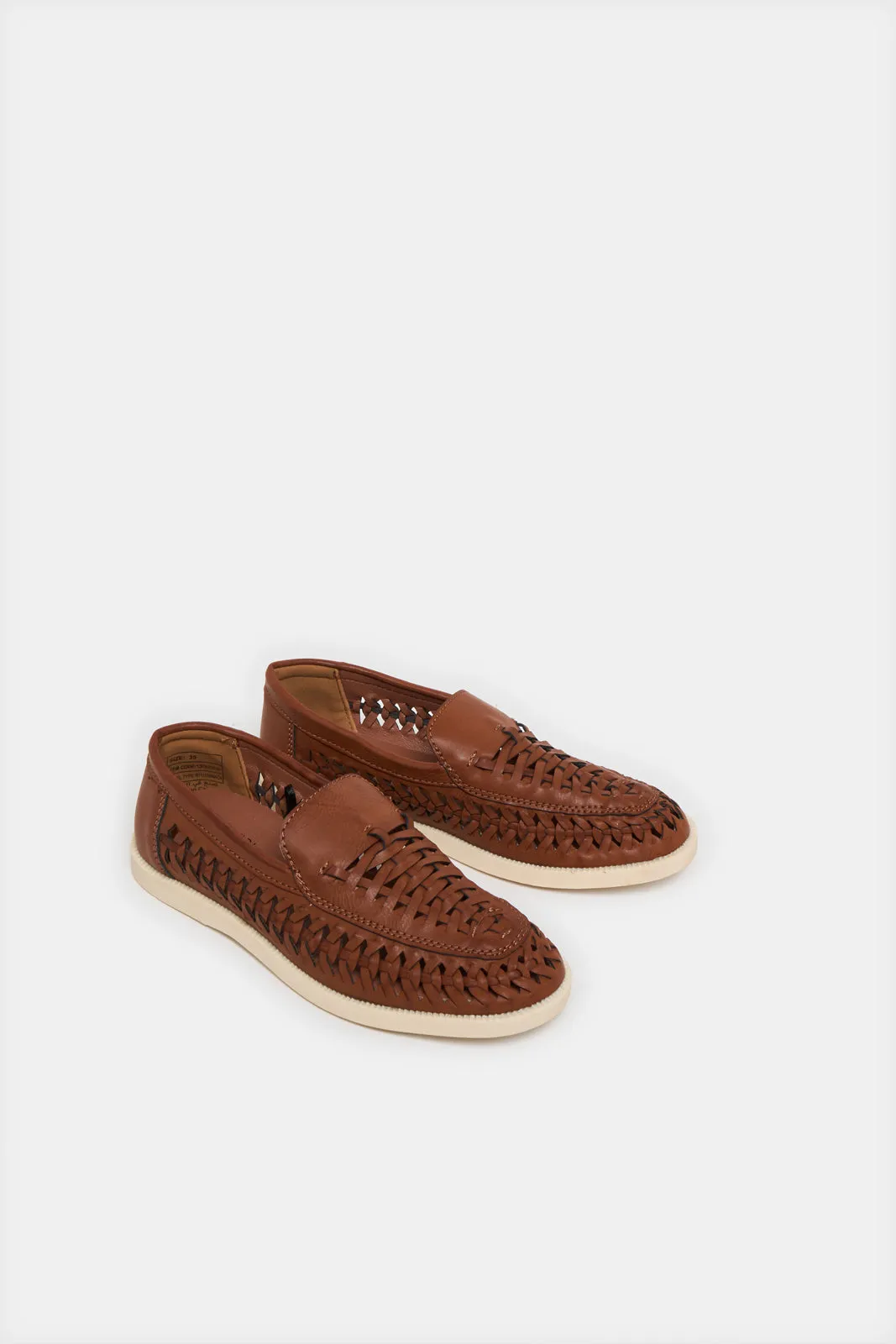Senior Boys Brown Woven Loafers sold by Redtag product image thumbnail 2