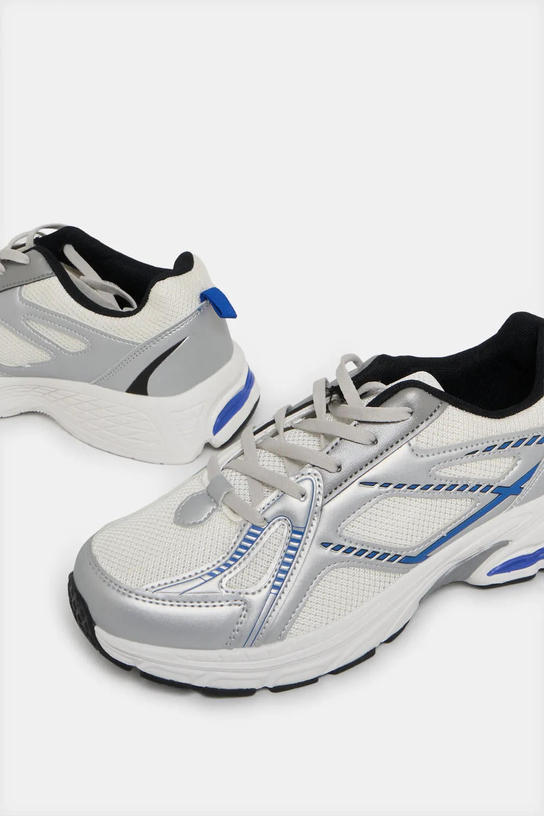 Senior Boys White Material Block Trainer sold by Redtag product image thumbnail 3