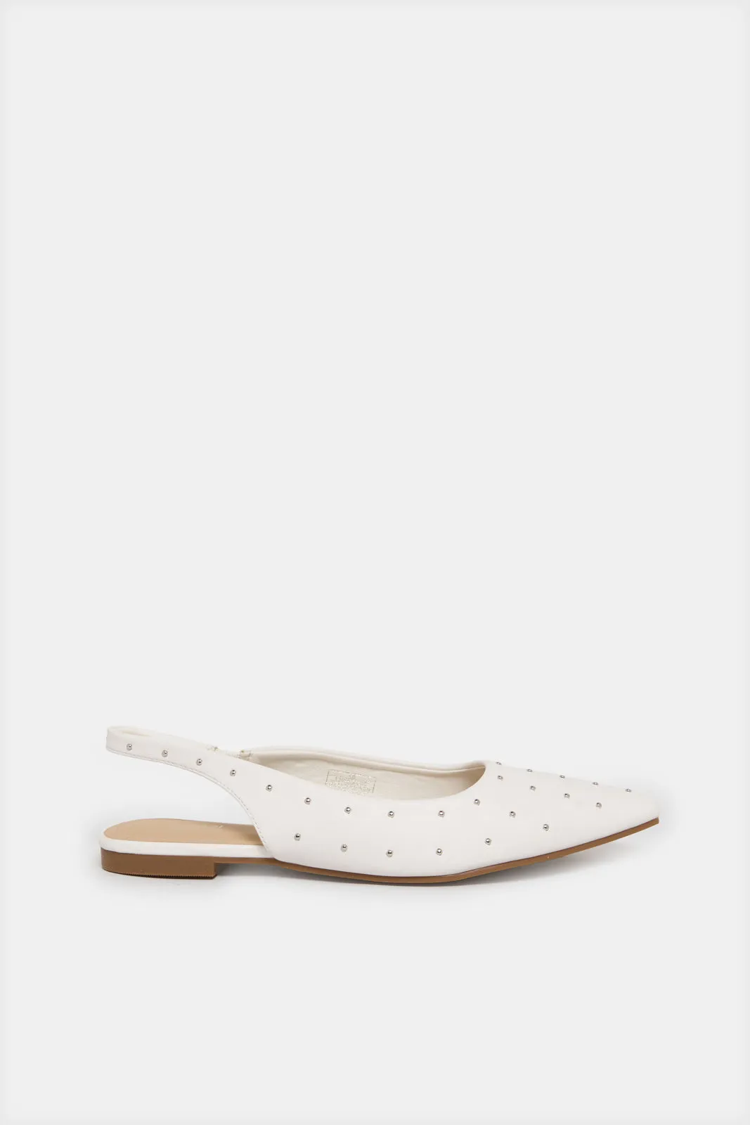 Women White Slingback Studs Upper sold by Redtag