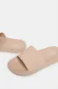 Women Beige Slogan Embossed Slide sold by Redtag