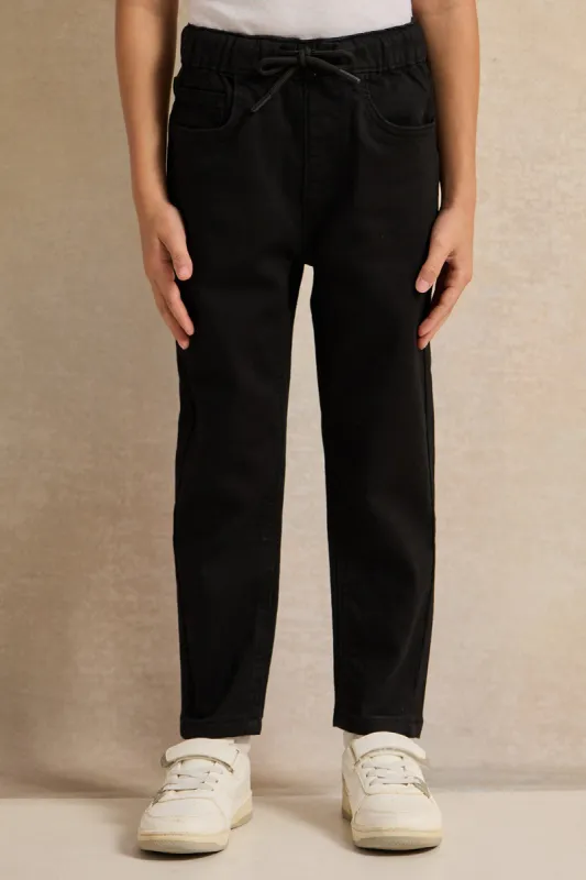 Boys Black  Pull on Jeans sold by Redtag